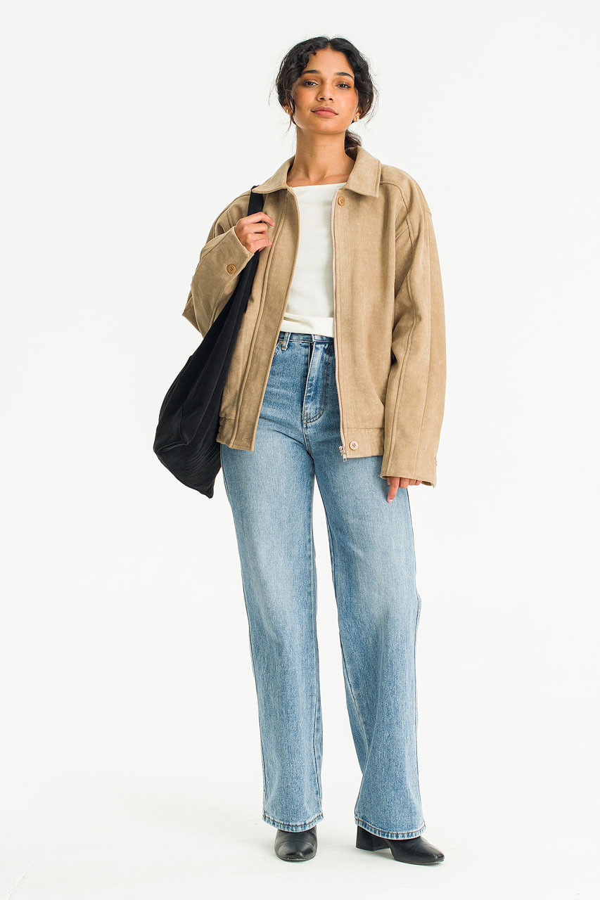 Sofia Suedette Blouson, Beige