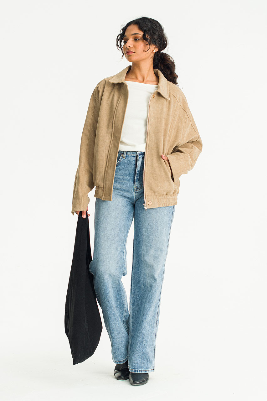 Sofia Suedette Blouson, Beige