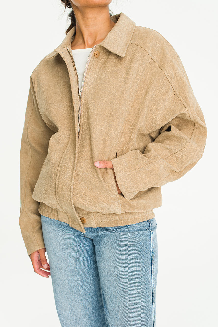 Sofia Suedette Blouson, Beige