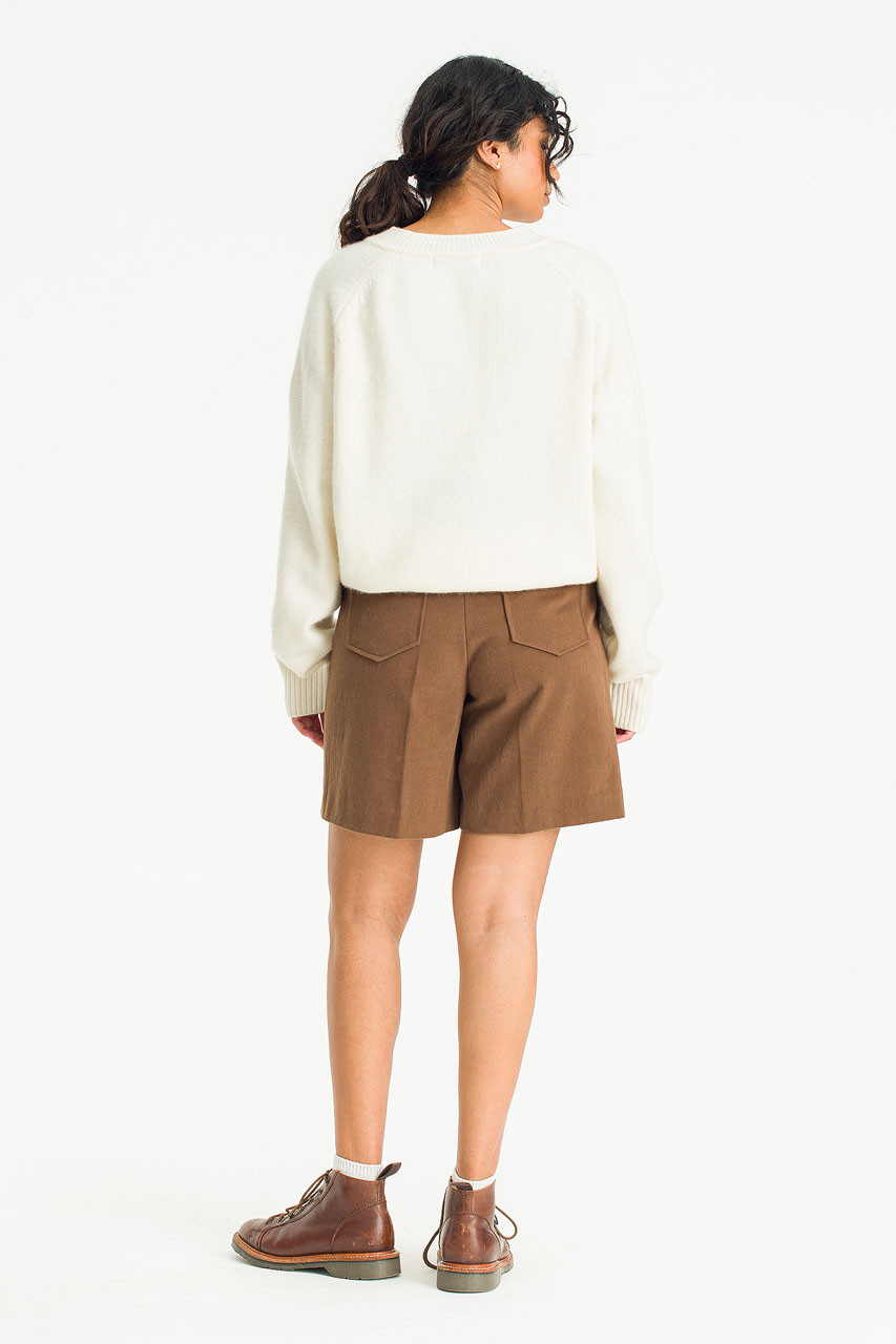 Maya Cotton Bermuda Pants, Brown