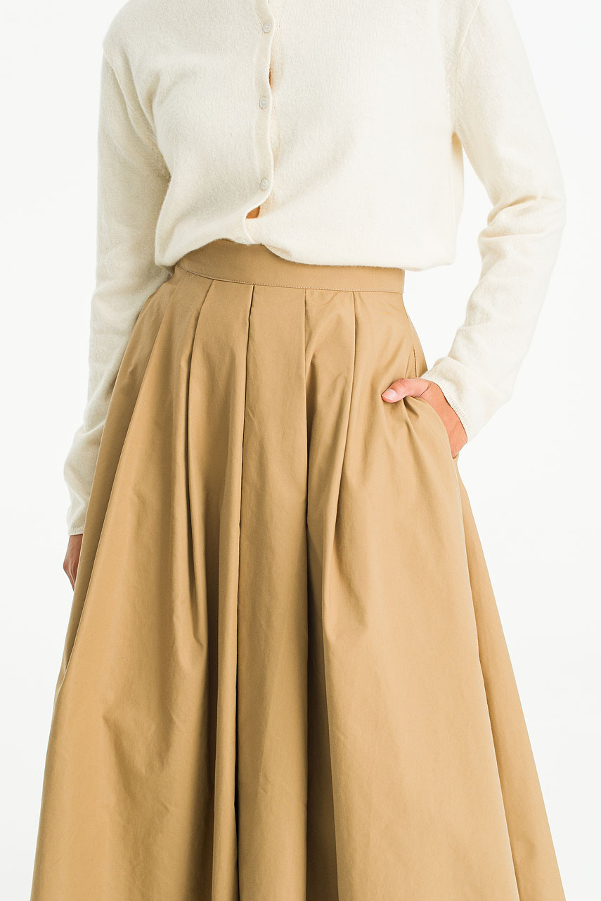Camila Long Skirt, Beige