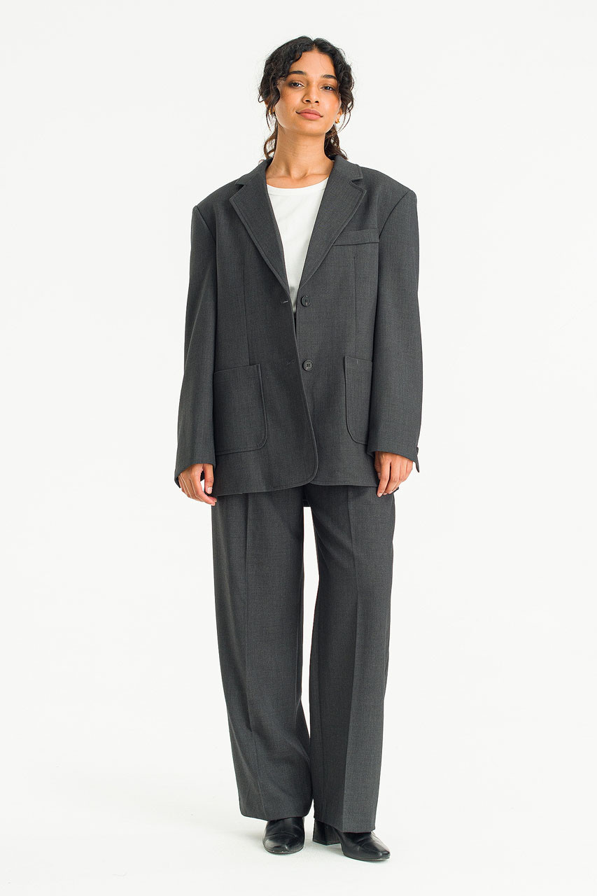 Emily Single Button Jacket, Charcoal