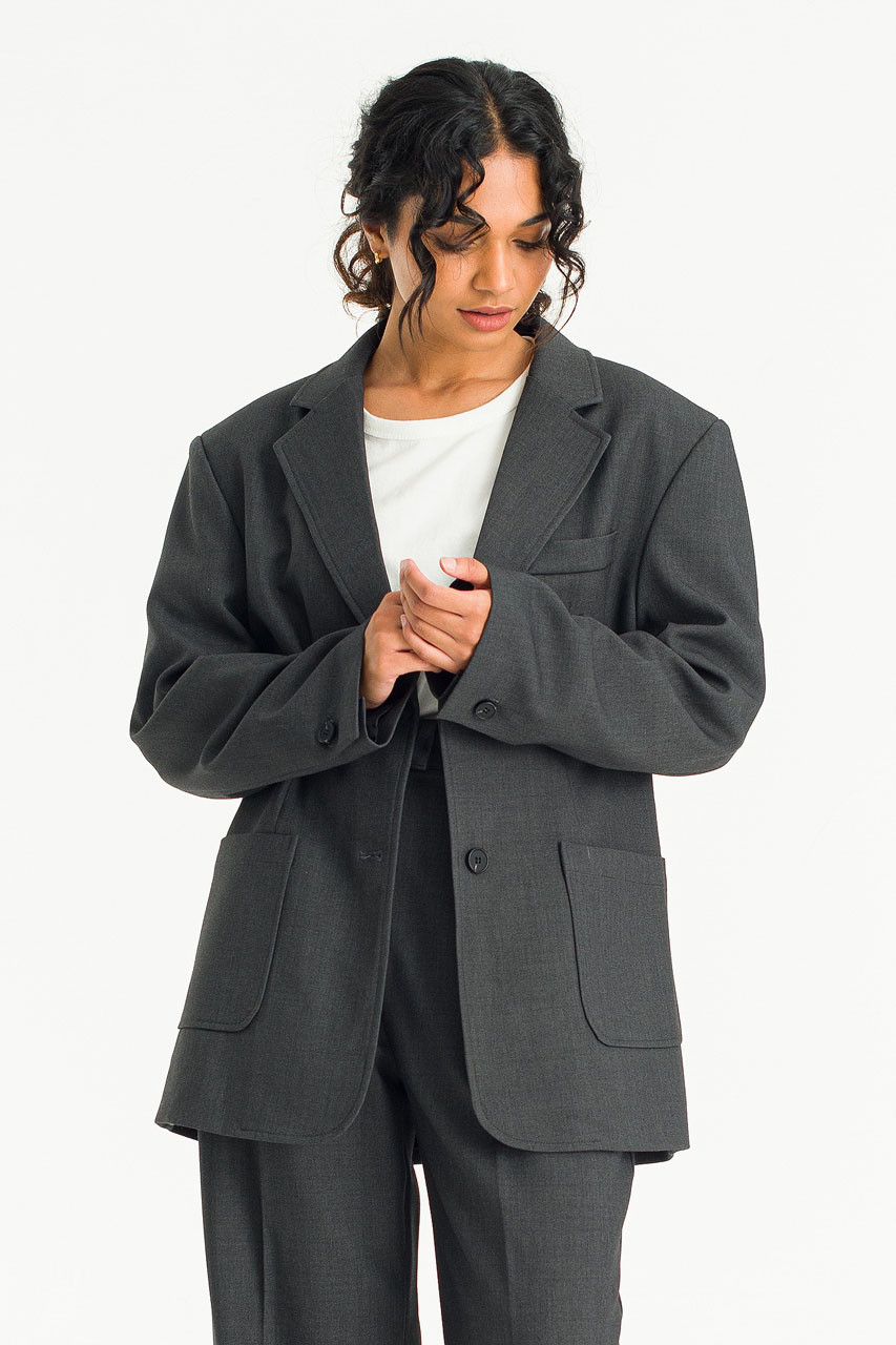 Emily Single Button Jacket, Charcoal