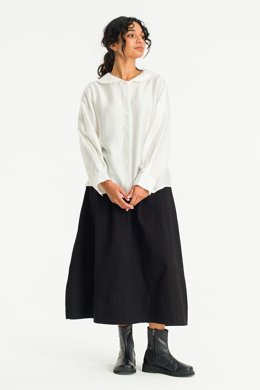 Bea Round Collar Blouse, Ivory