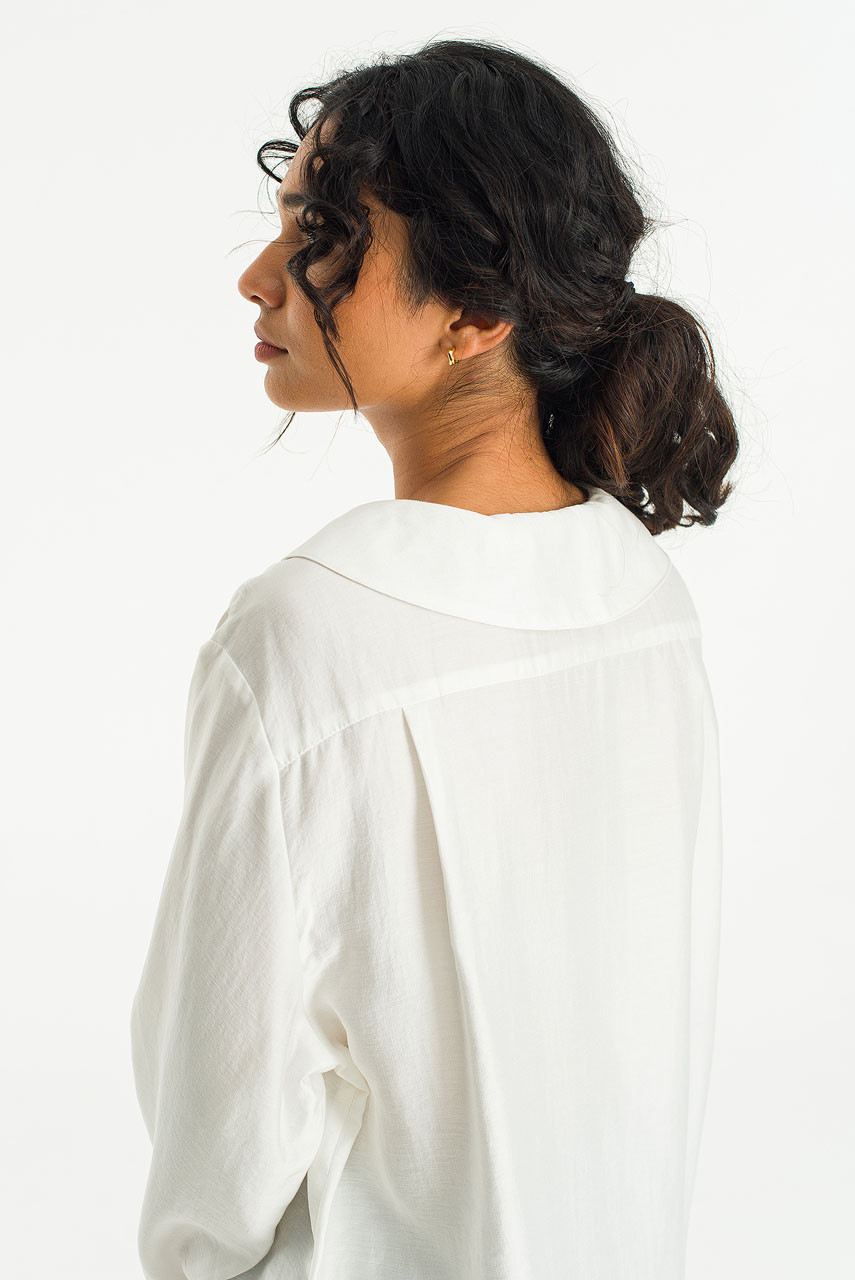 Bea Round Collar Blouse, Ivory