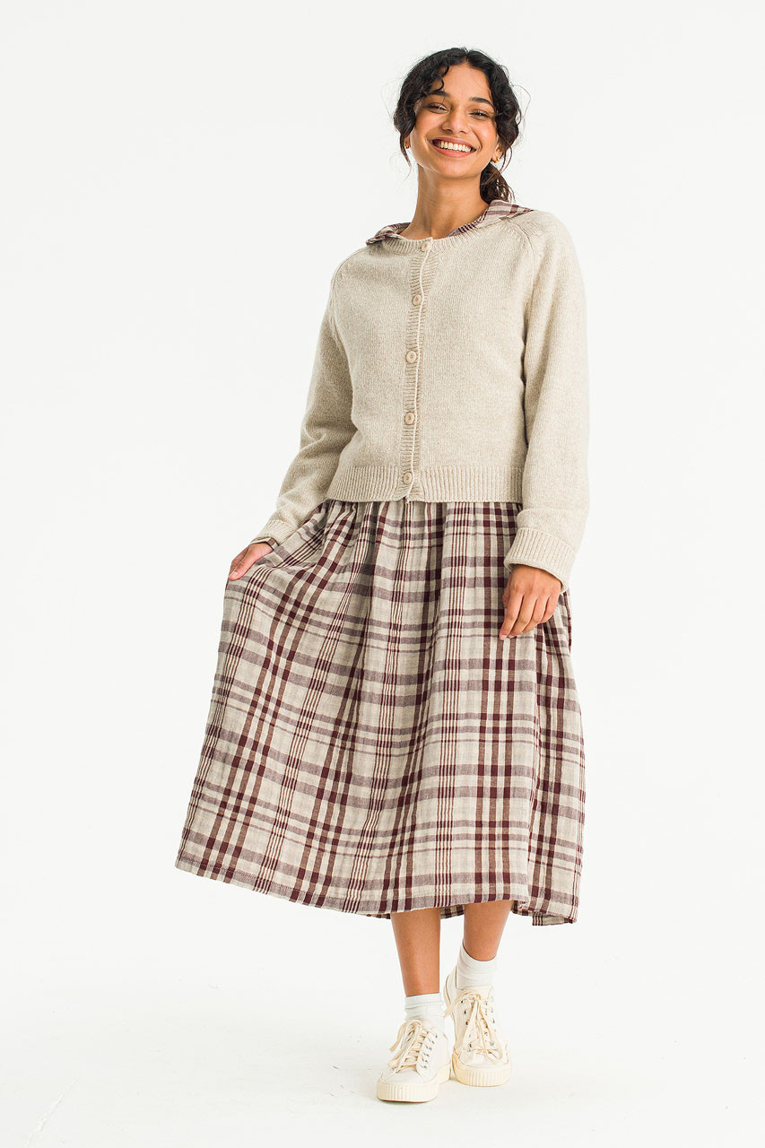 Rina Classic Wool Cardigan, Beige