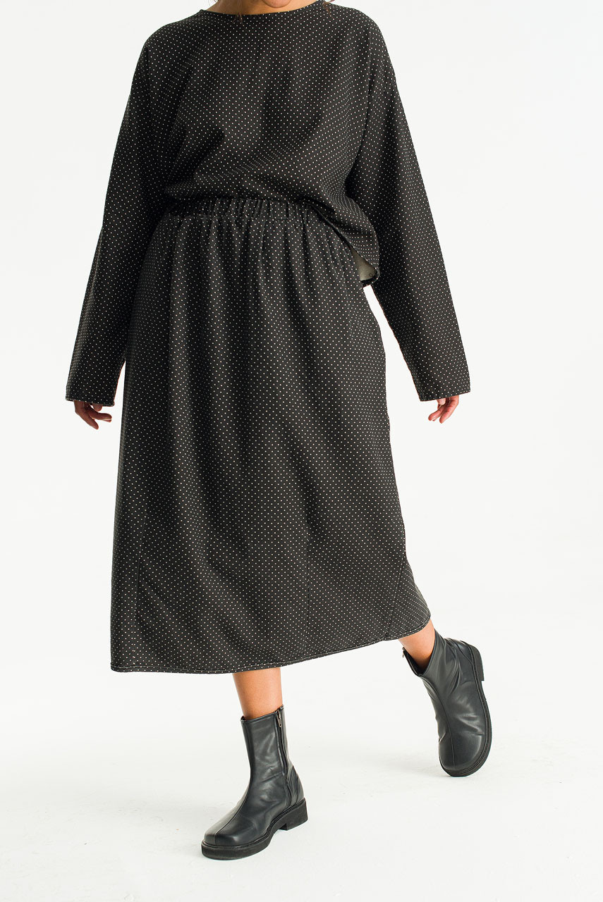 Kiko Dotty Balloon Skirt, Black