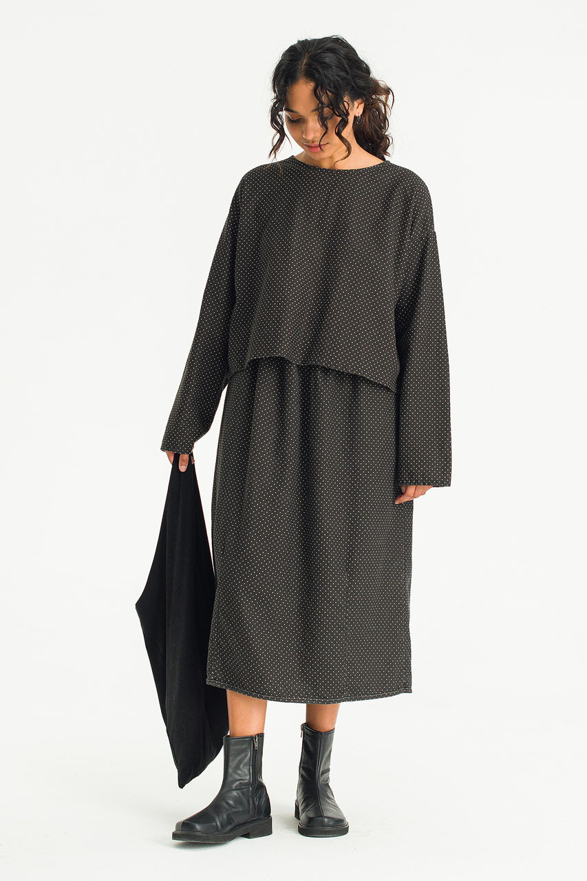 Kiko Dotty Balloon Skirt, Black