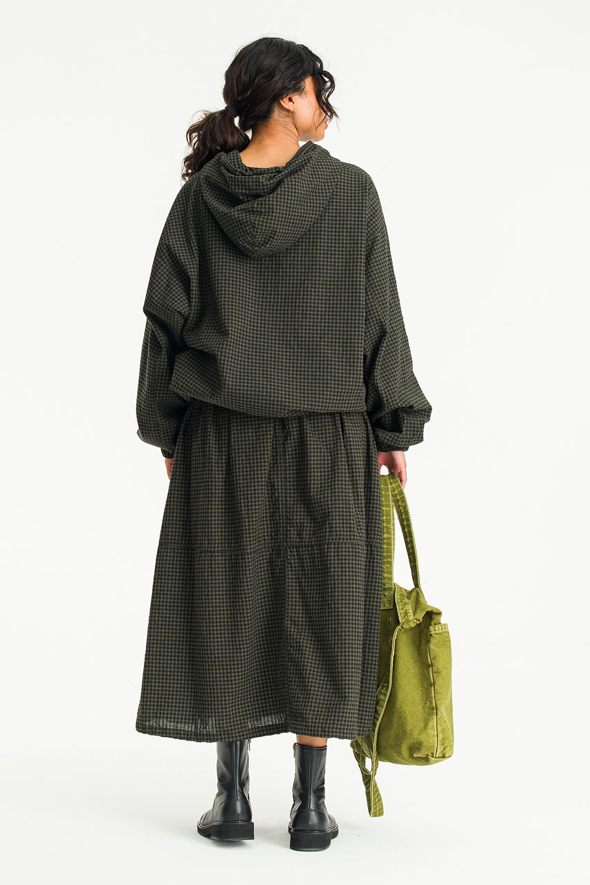 Kona Balloon Skirt, Khaki Gingham