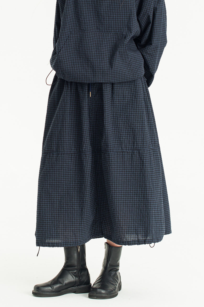 Kona Balloon Skirt, Black Gingham