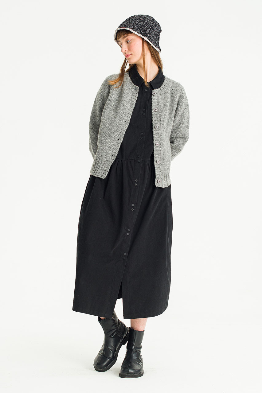 Keiko Shirt Long Dress, Black