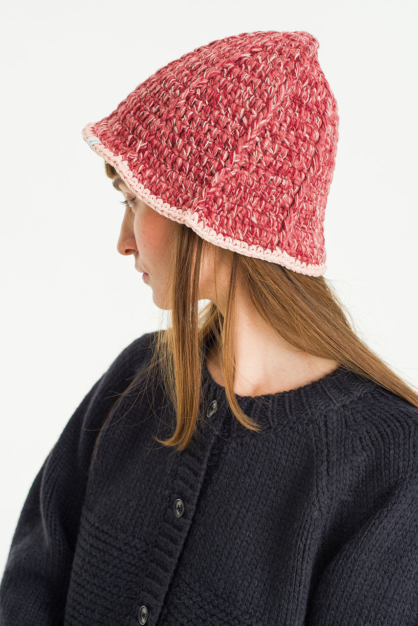 Laura Melange Knit Hat, Red