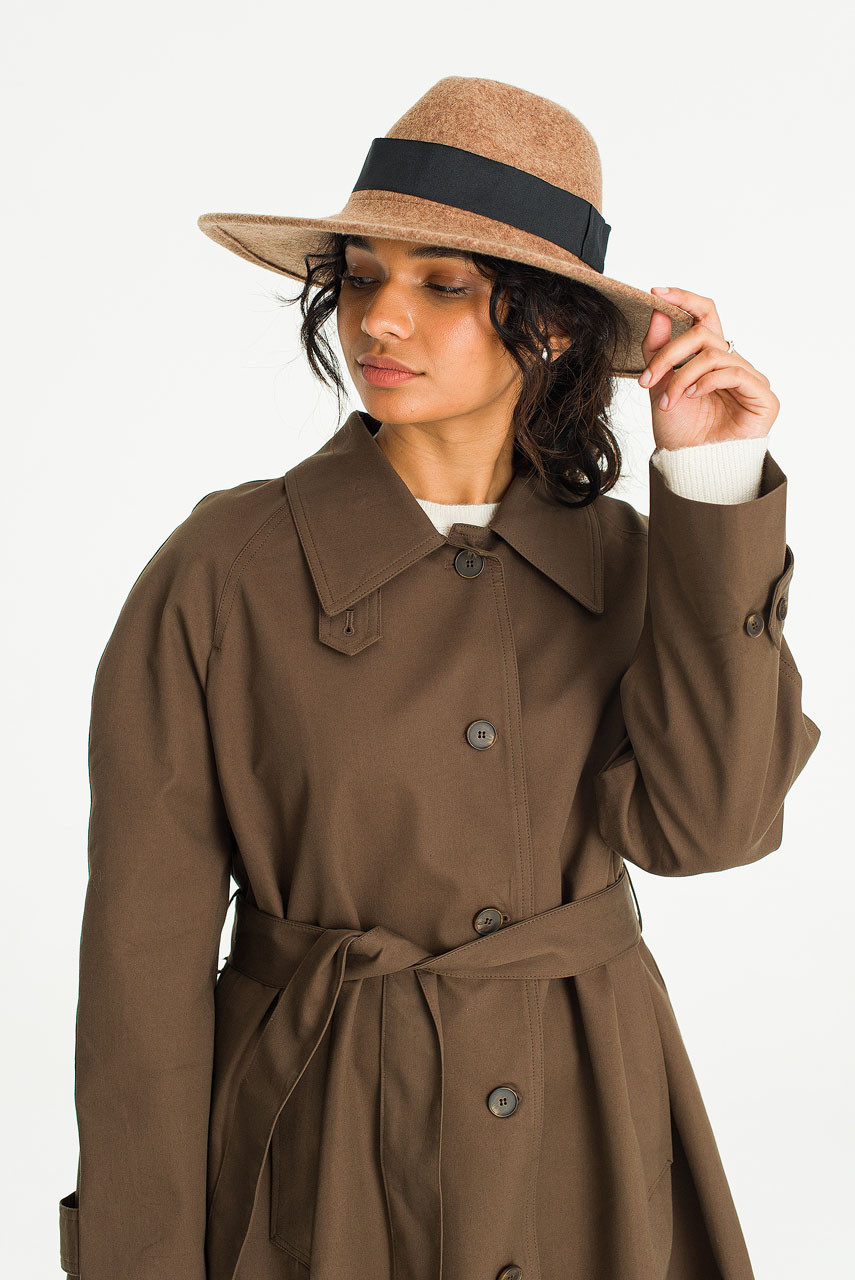 Hana Wool Fedora, Beige