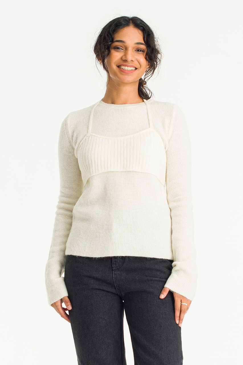 Bustier Layered Jumper , Ivory