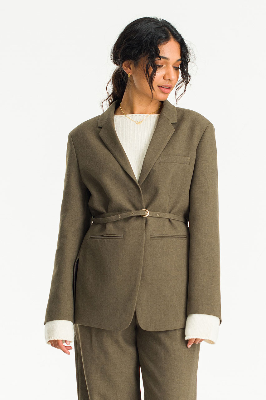 Aya Belted Jacket, Khaki