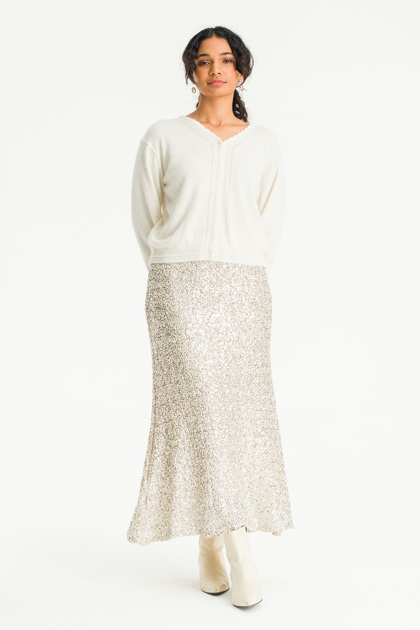 Twinkle Mid Length Skirt, Champagne