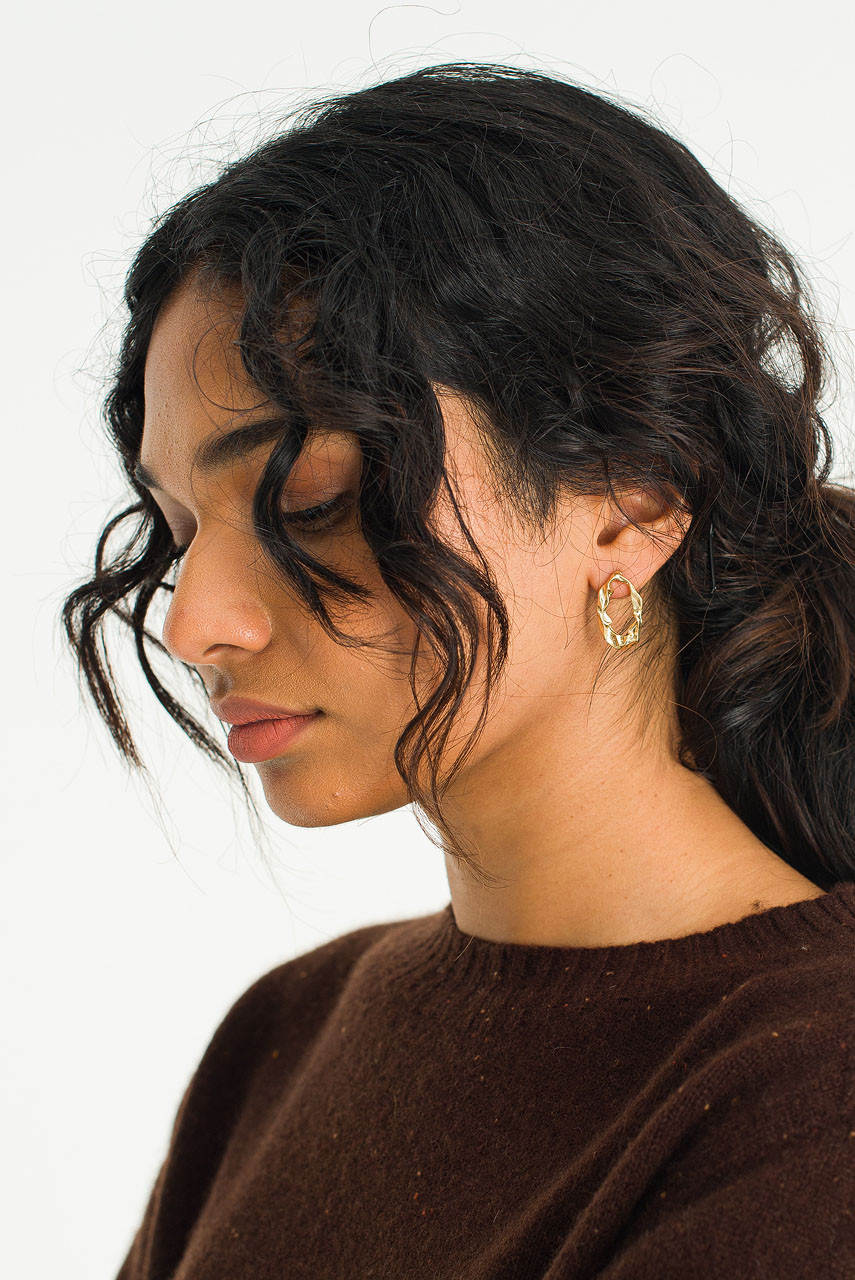 Glen Oval Studs, Gold