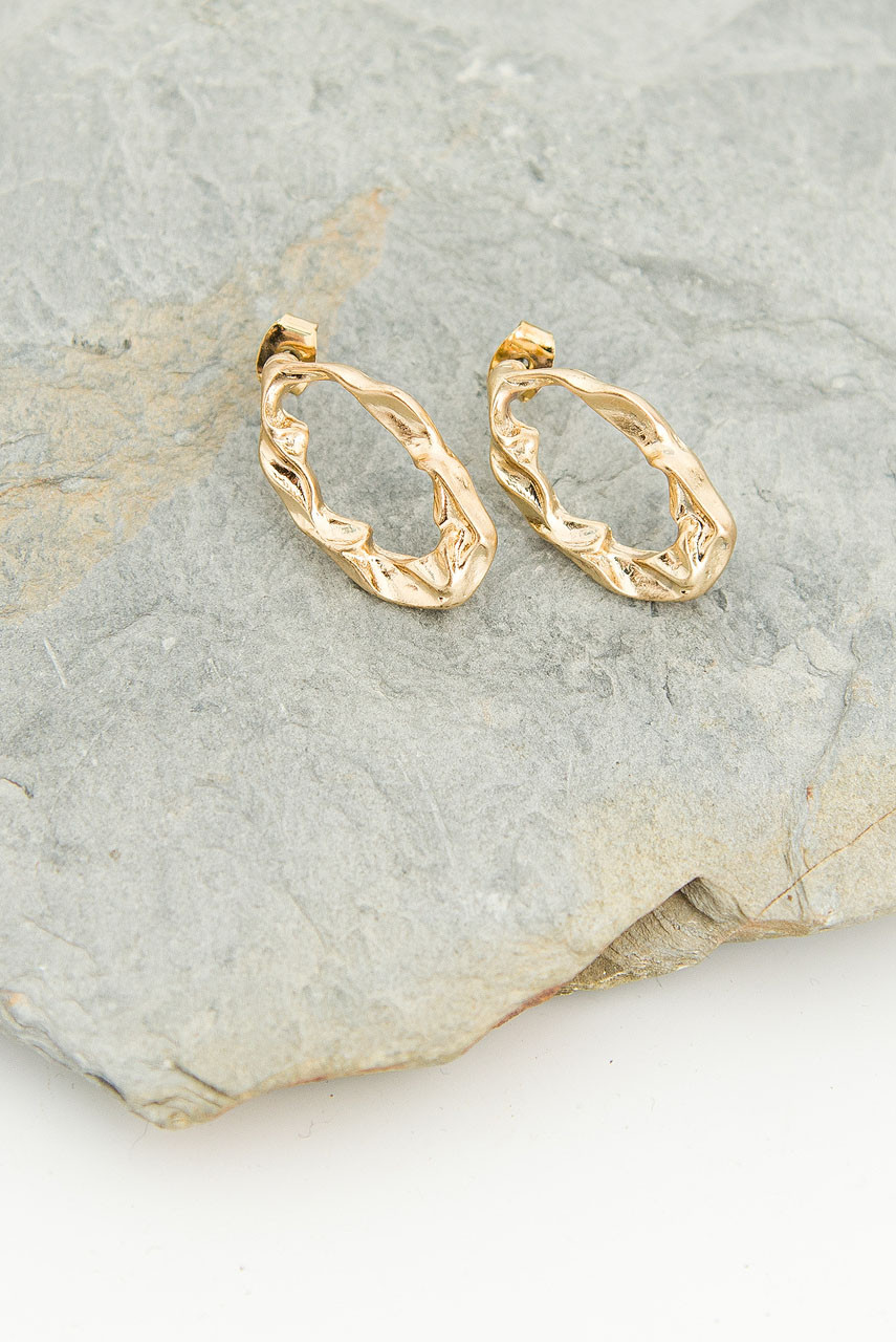 Glen Oval Studs, Gold