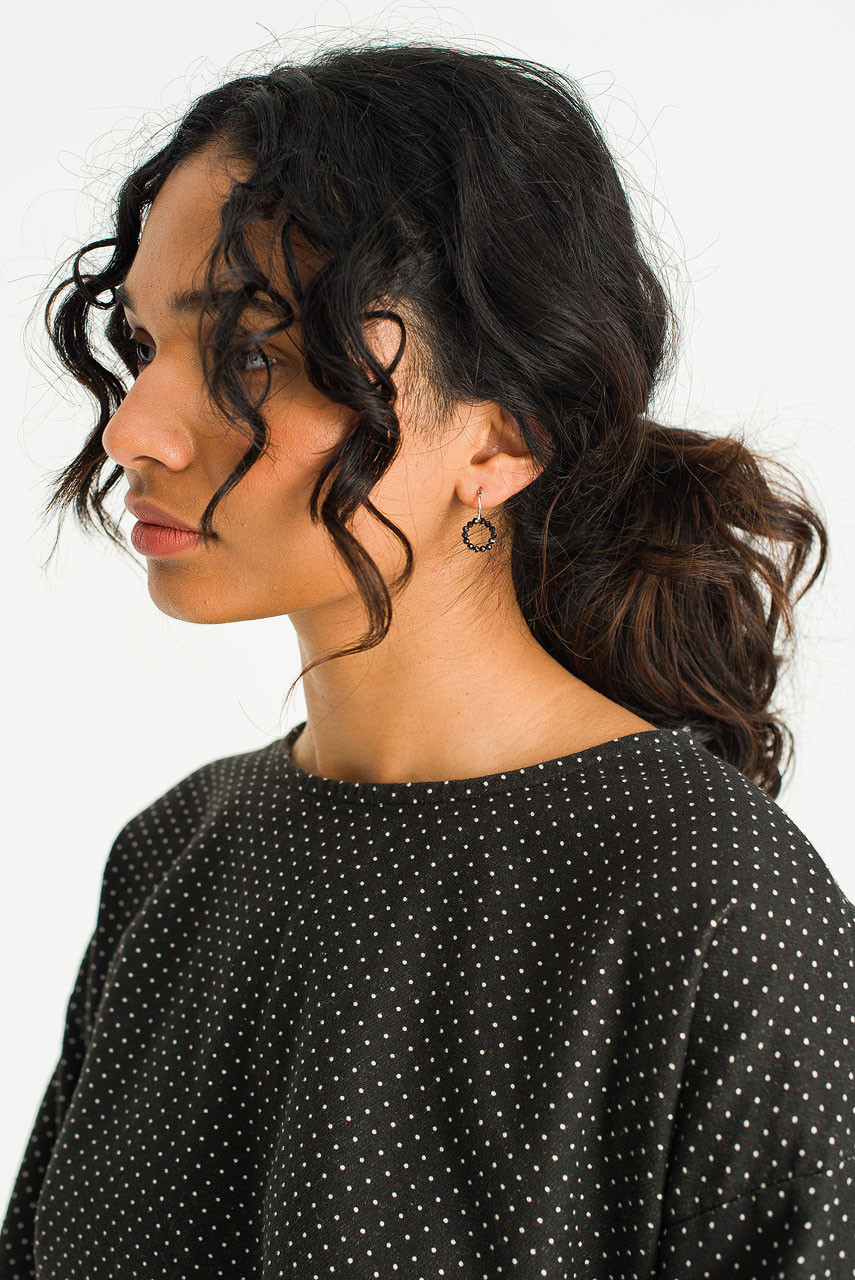 Circle Bijou Point Earrings, Silver