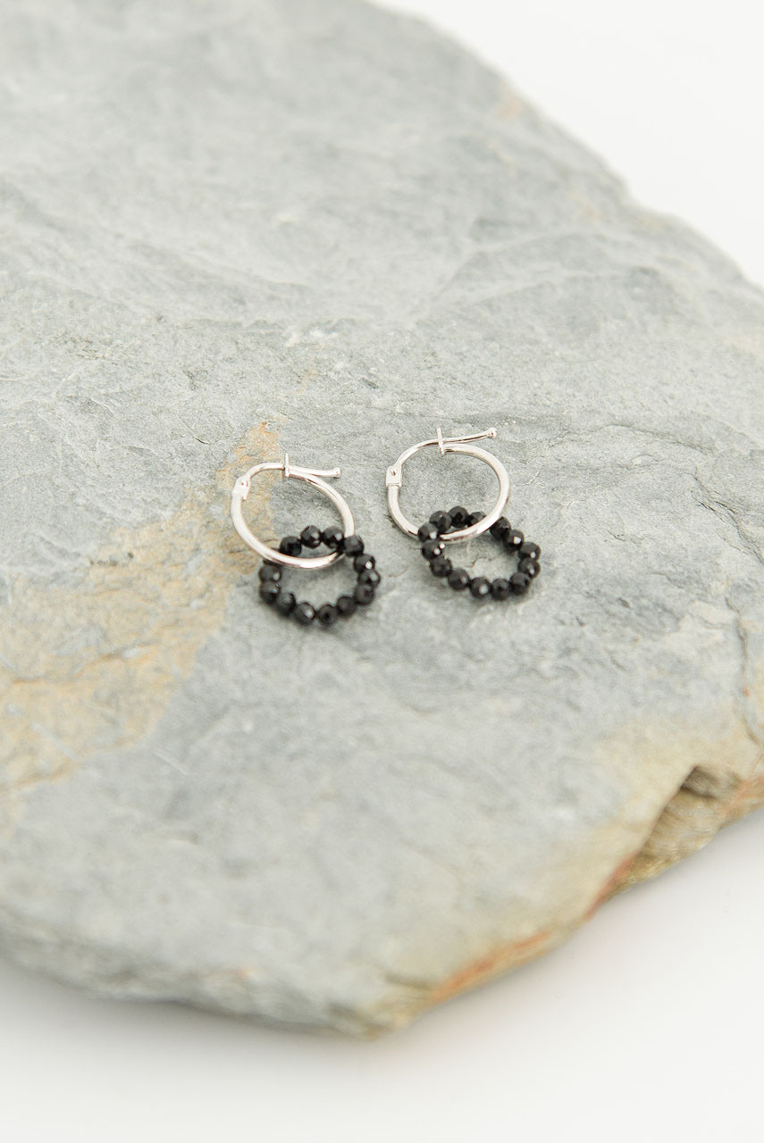 Circle Bijou Point Earrings, Silver