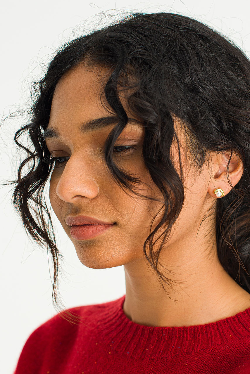 Reika Pearl Earrings, Gold