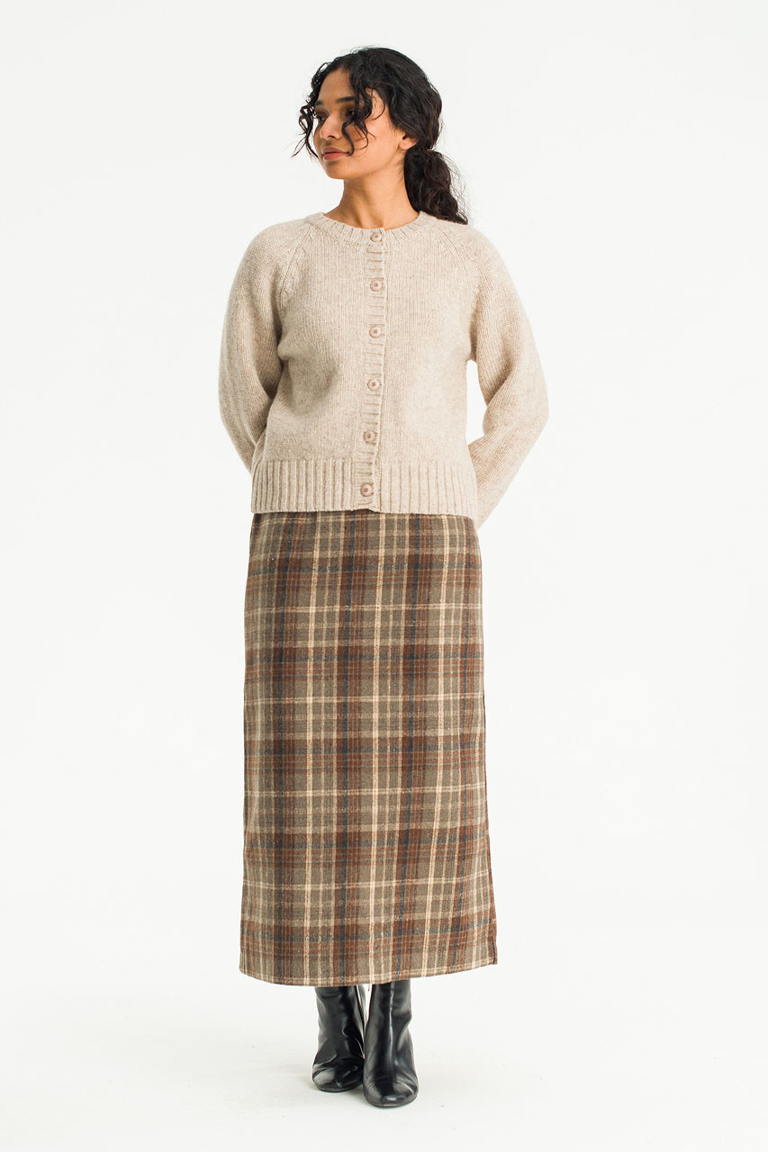 Hako Shetland Wool Cardigan, Beige