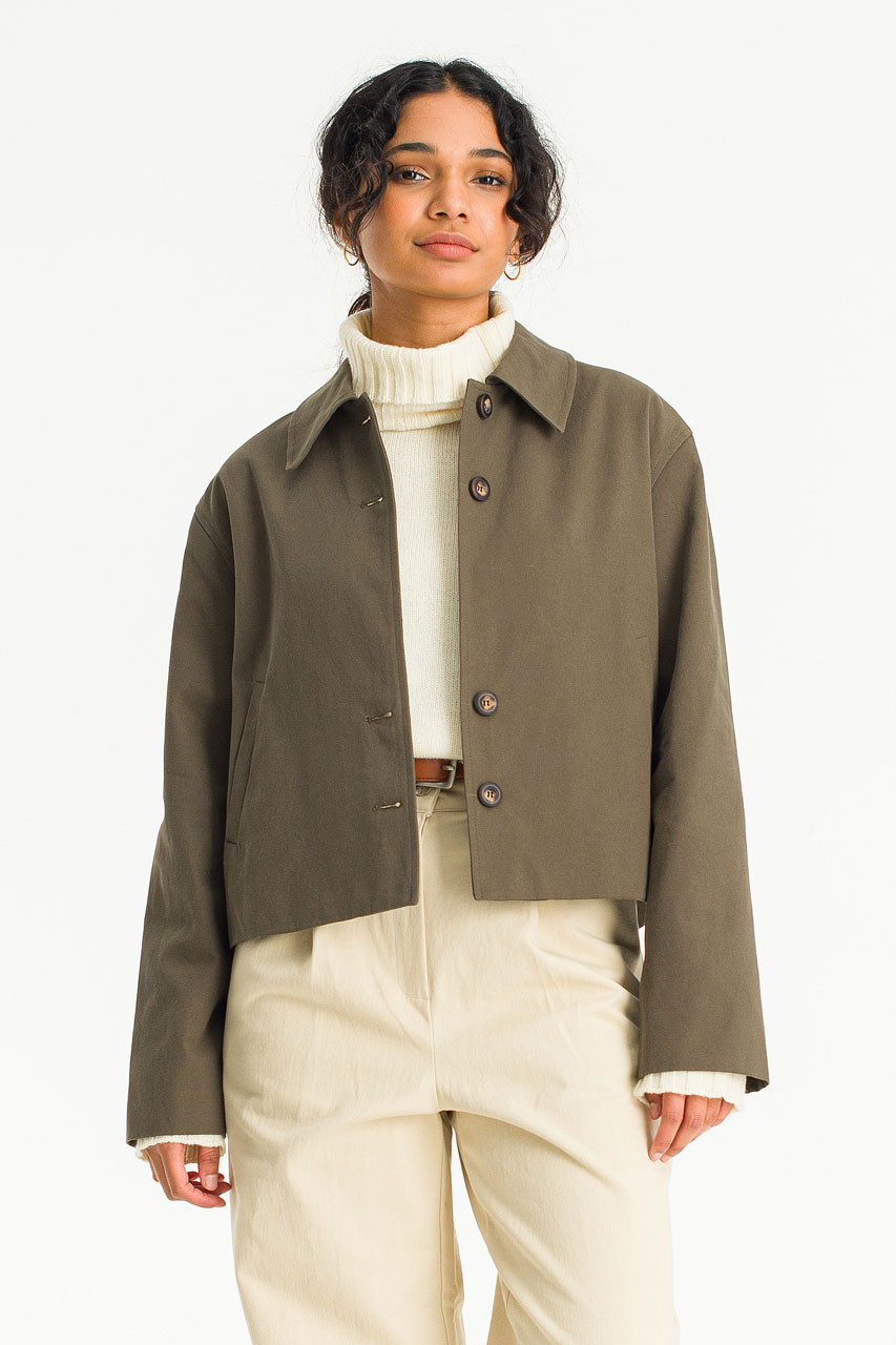 Akari Simple Blouson, Khaki