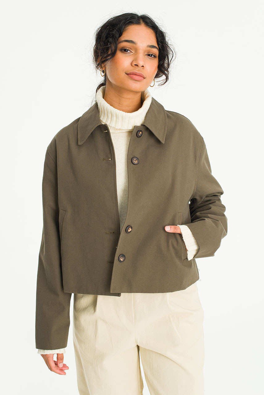Akari Simple Blouson, Khaki