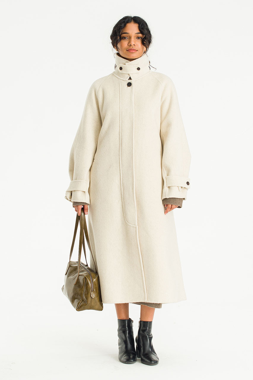 wool ジャケット・アウター ivory jacket Acka over