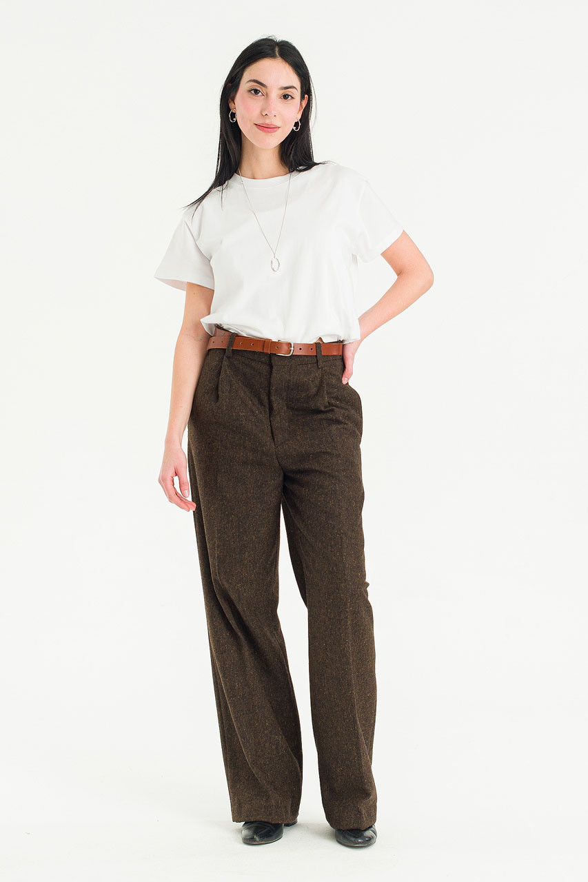 Wide-Cut Volk Trousers, Chestnut