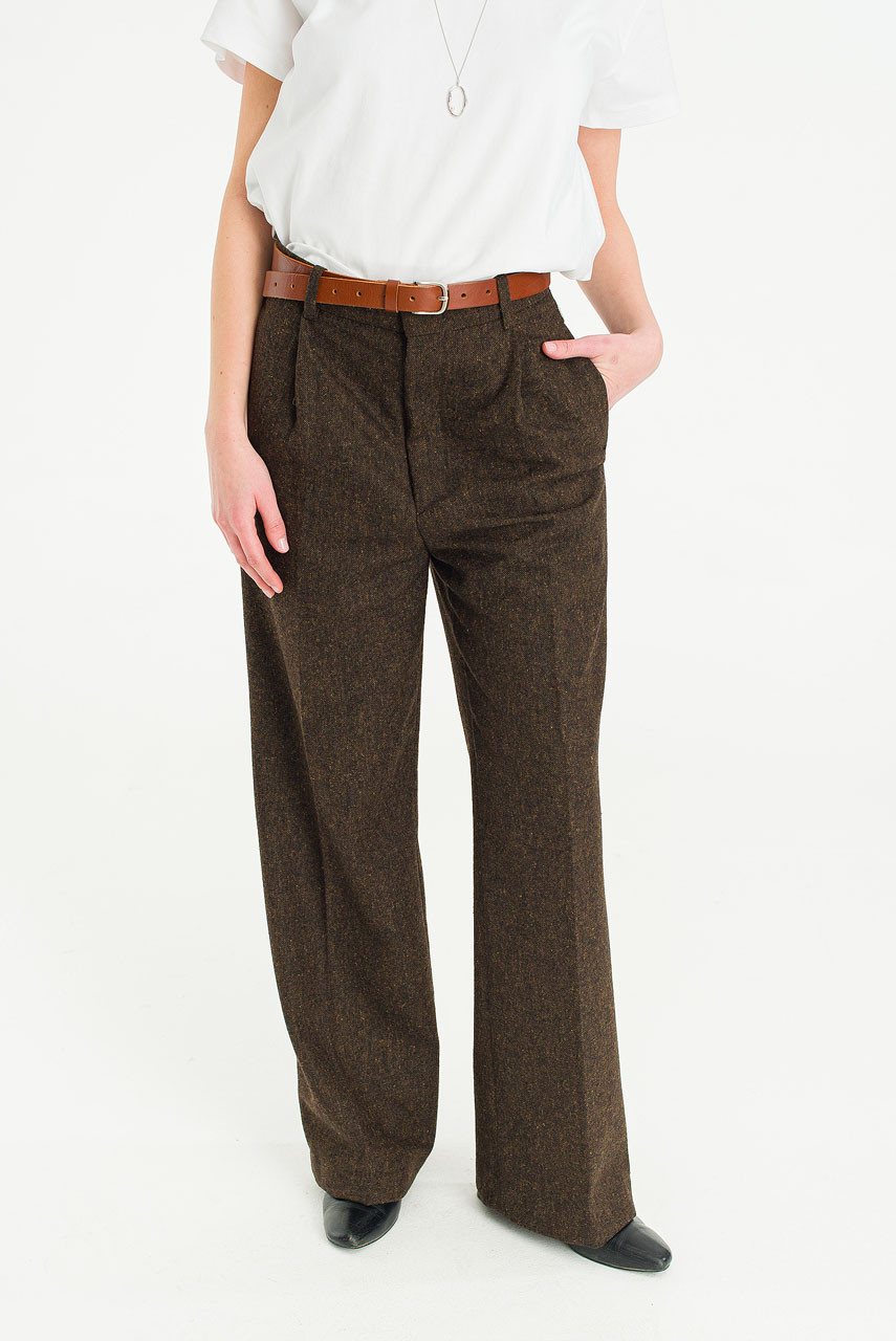 Wide-Cut Volk Trousers, Chestnut