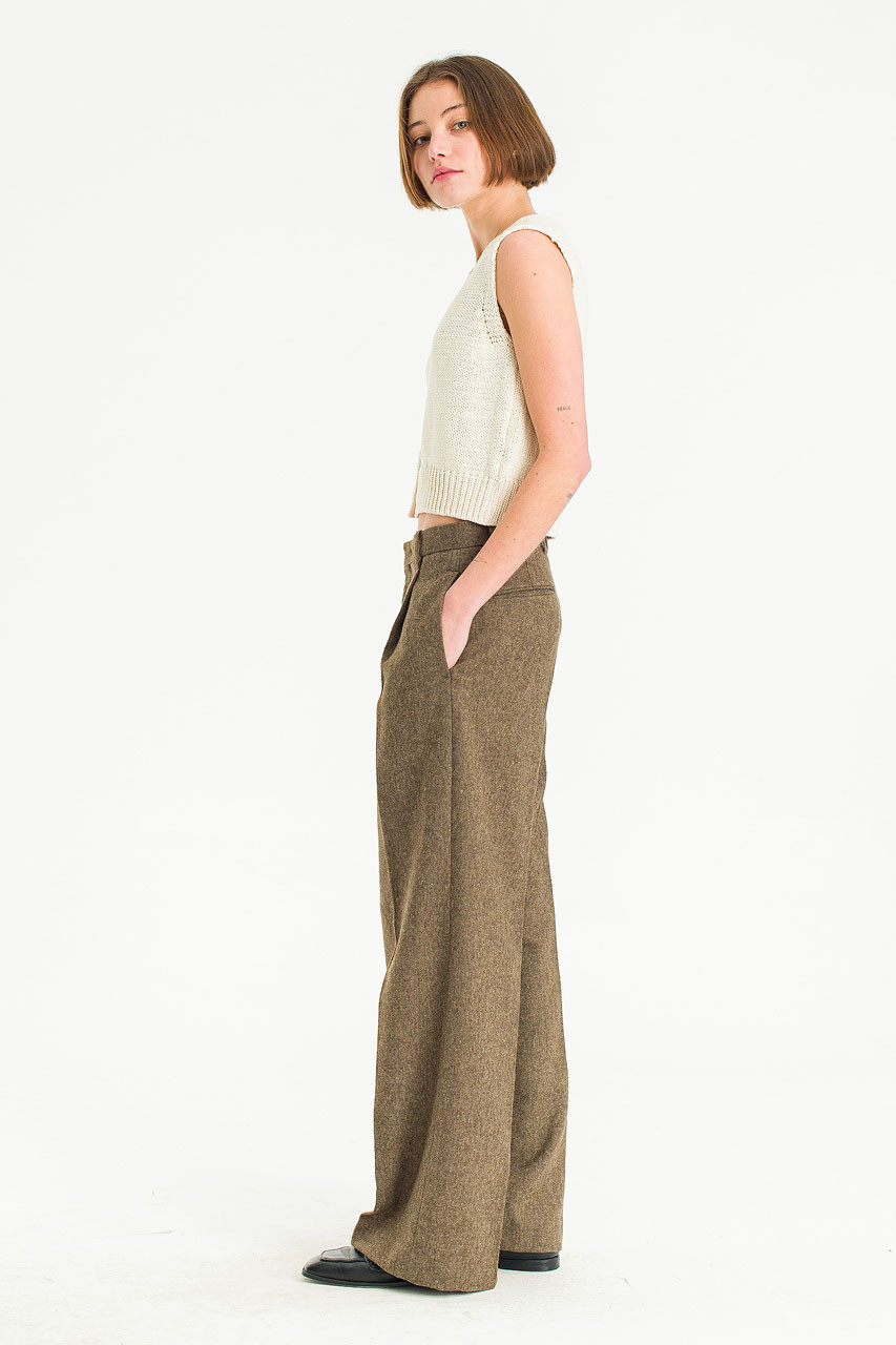 Wide-Cut Volk Trousers, Hazel