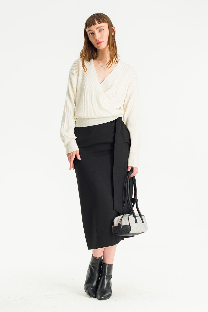 Hani Ribbon Belt Skirt, Black