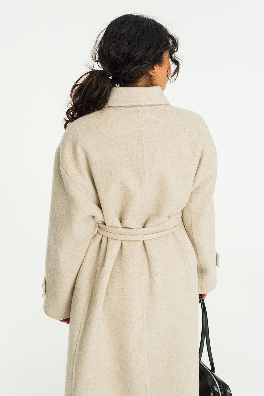 Asuka Raglan Seamless Coat, Beige