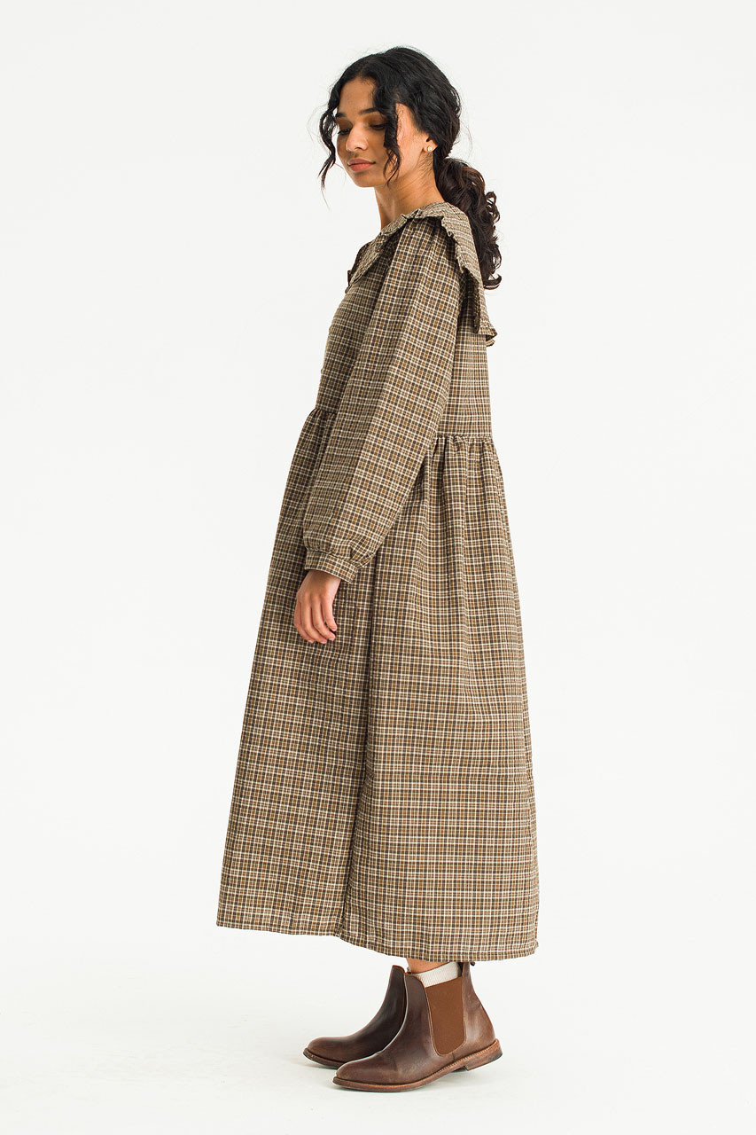 Jena Check Dress, Brown