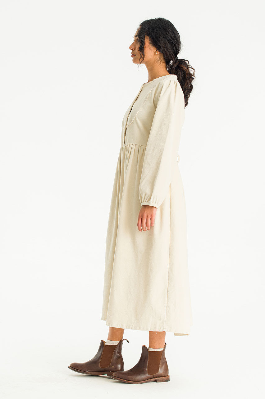 Eva Cord Babydoll Dress, Ivory