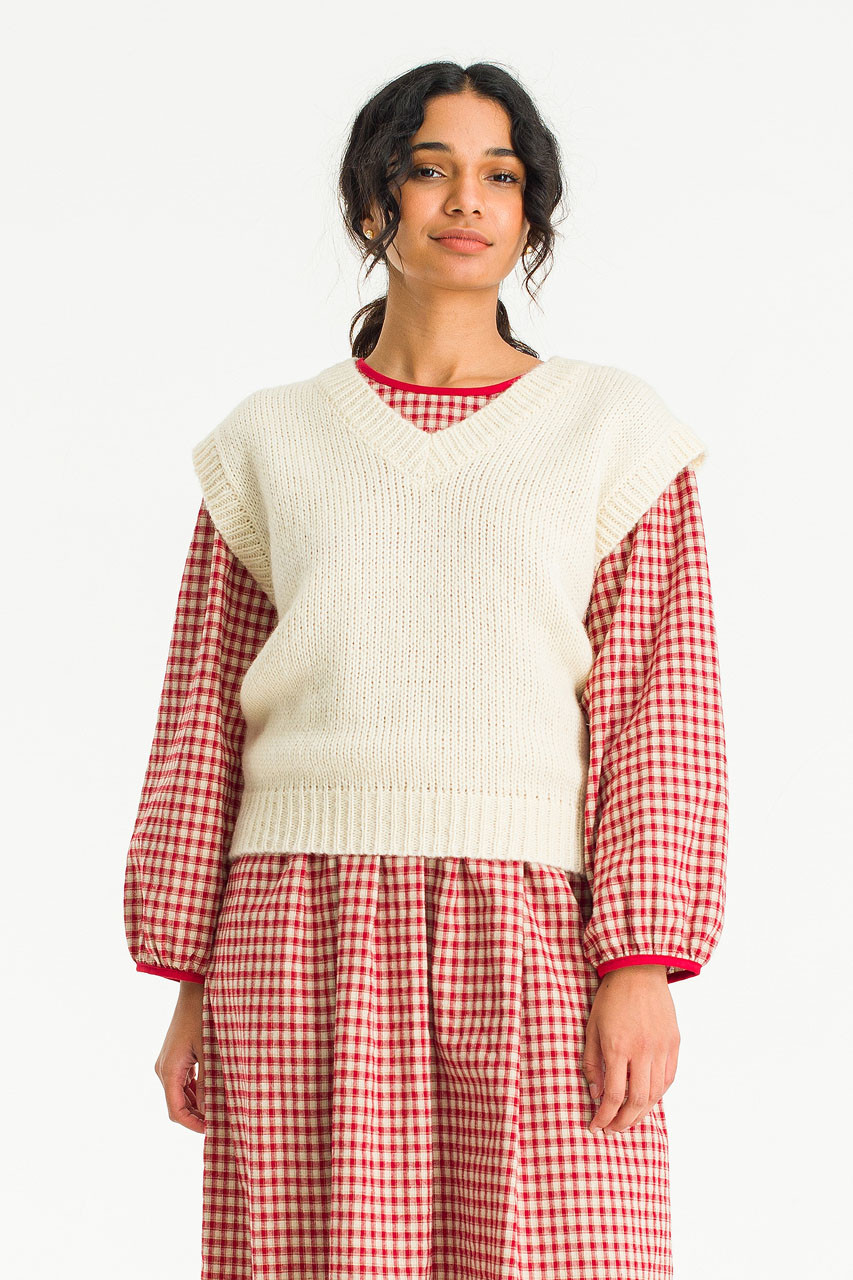 Rico Knit Vest, Ivory
