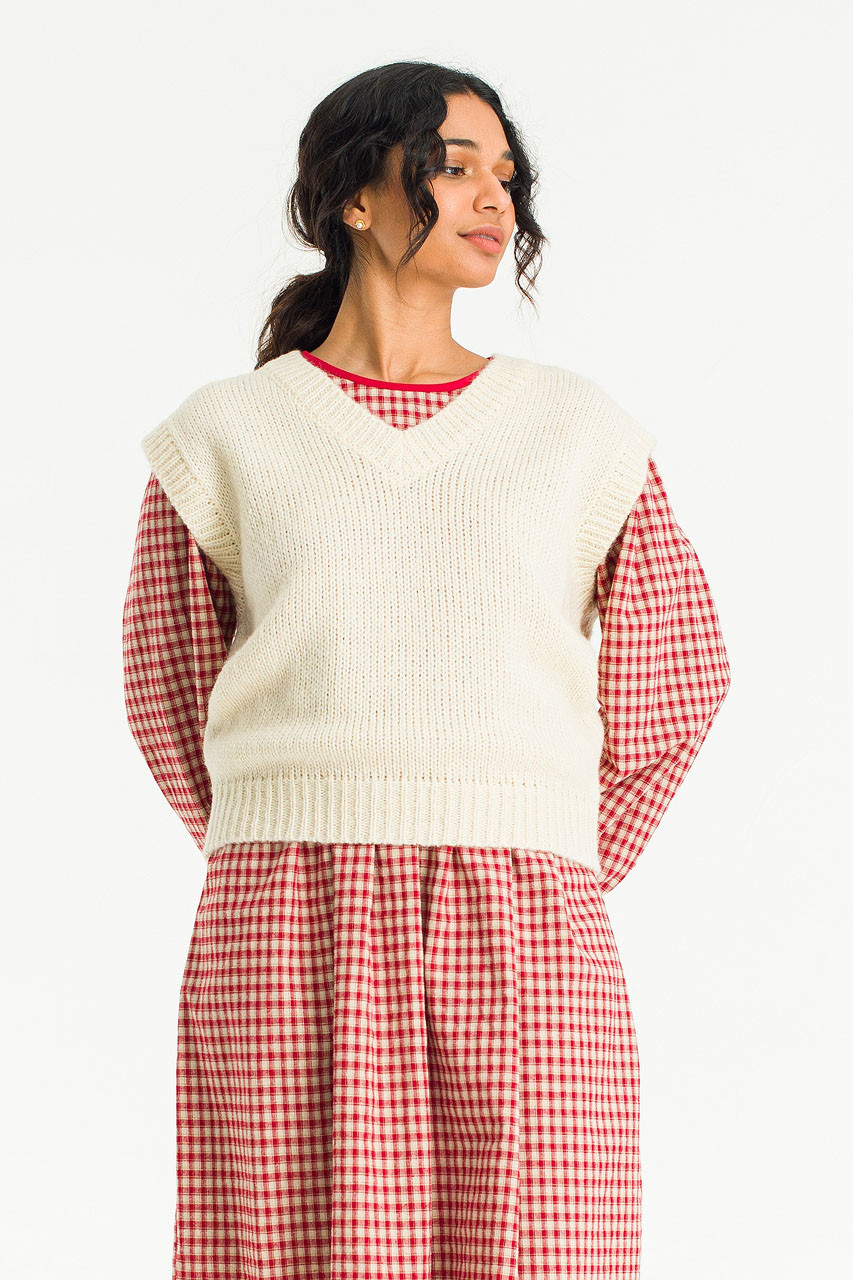 Rico Knit Vest, Ivory