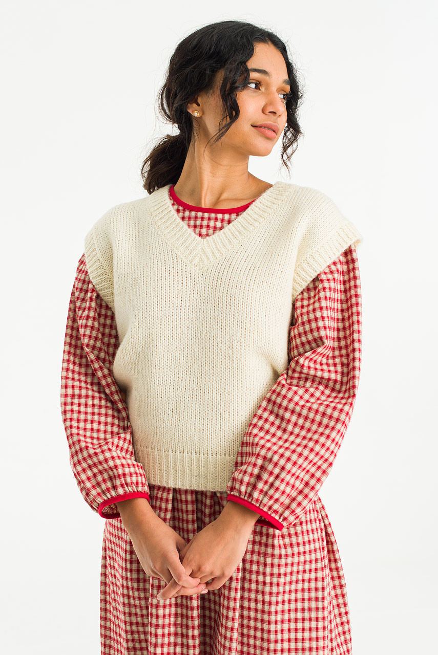 Rico Knit Vest, Ivory