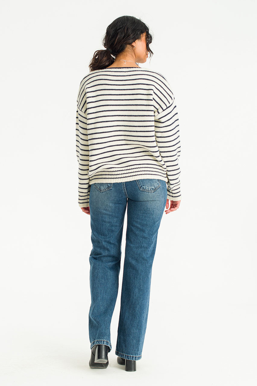 Elena Soft Stripe Jumper, Ivory