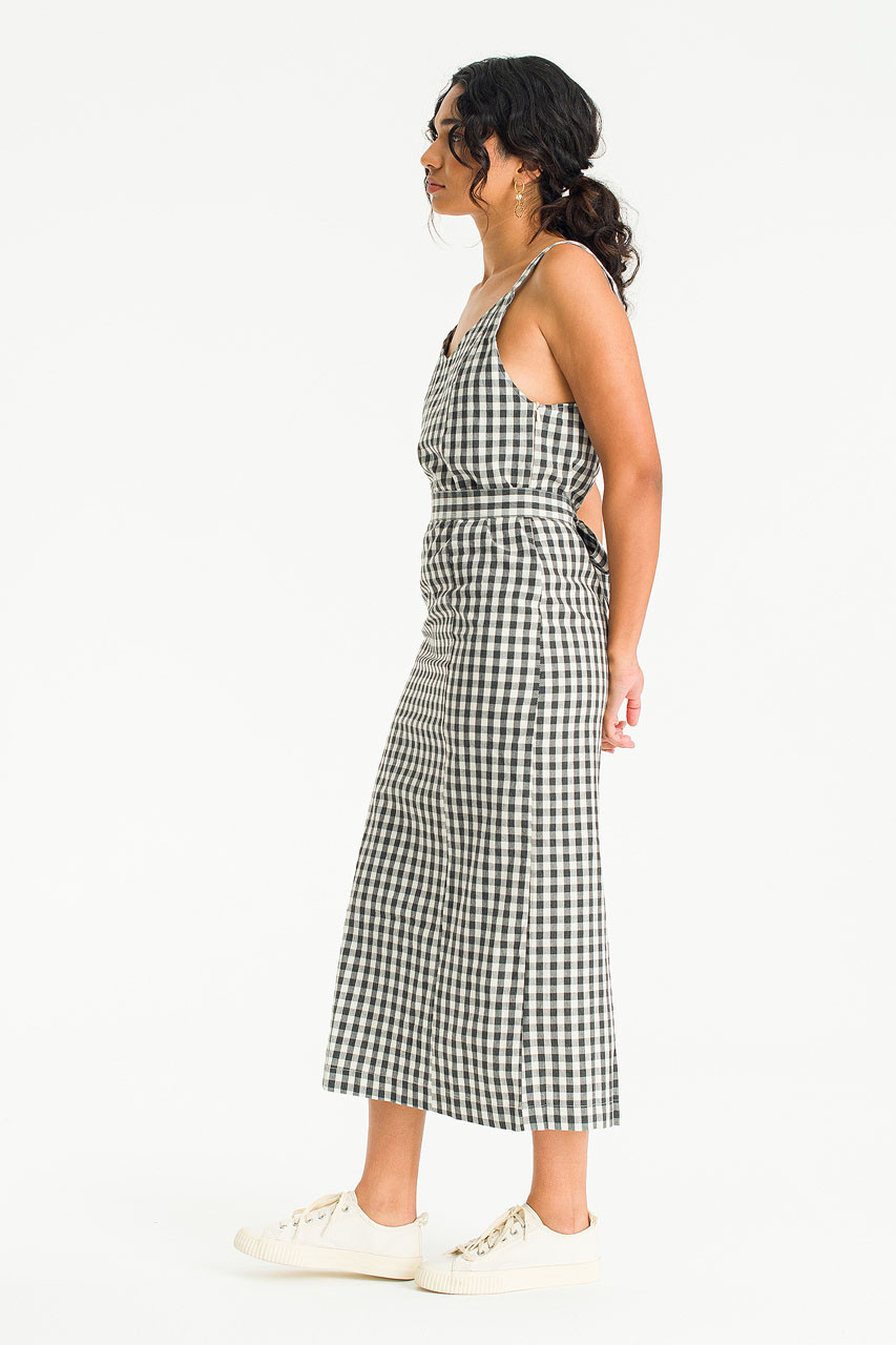 Chia Check Dress, Black