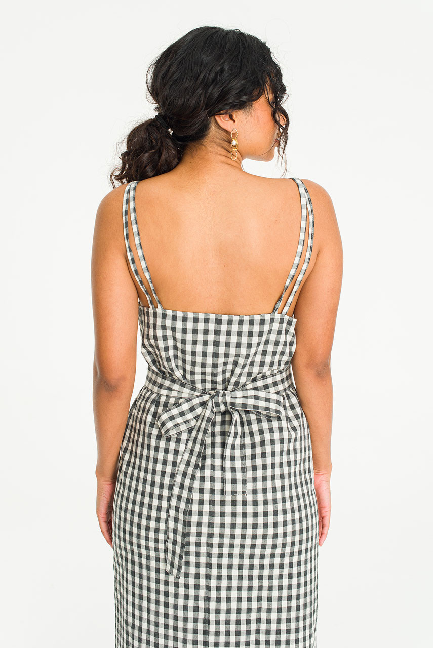 Chia Check Dress, Black