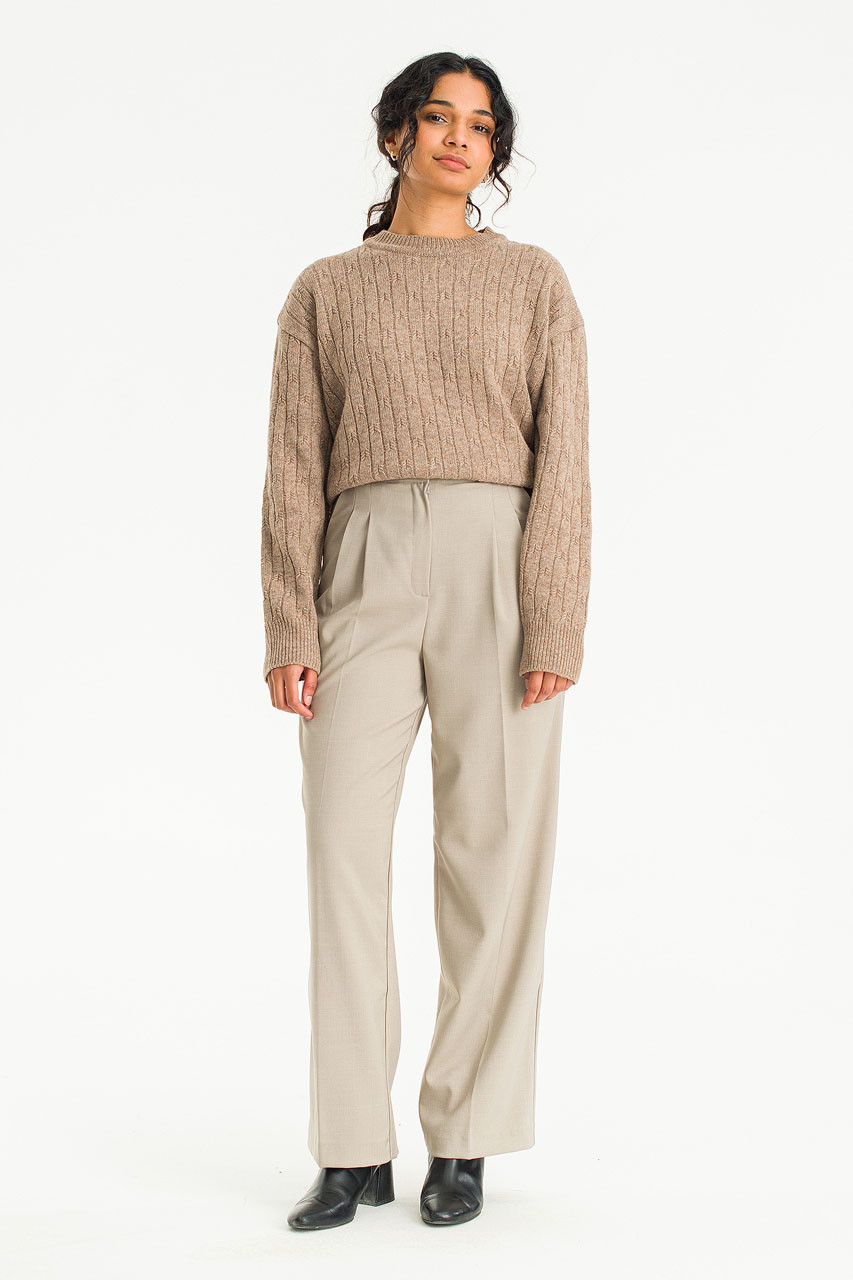 Gabriela Pintuck Trousers, Pebble
