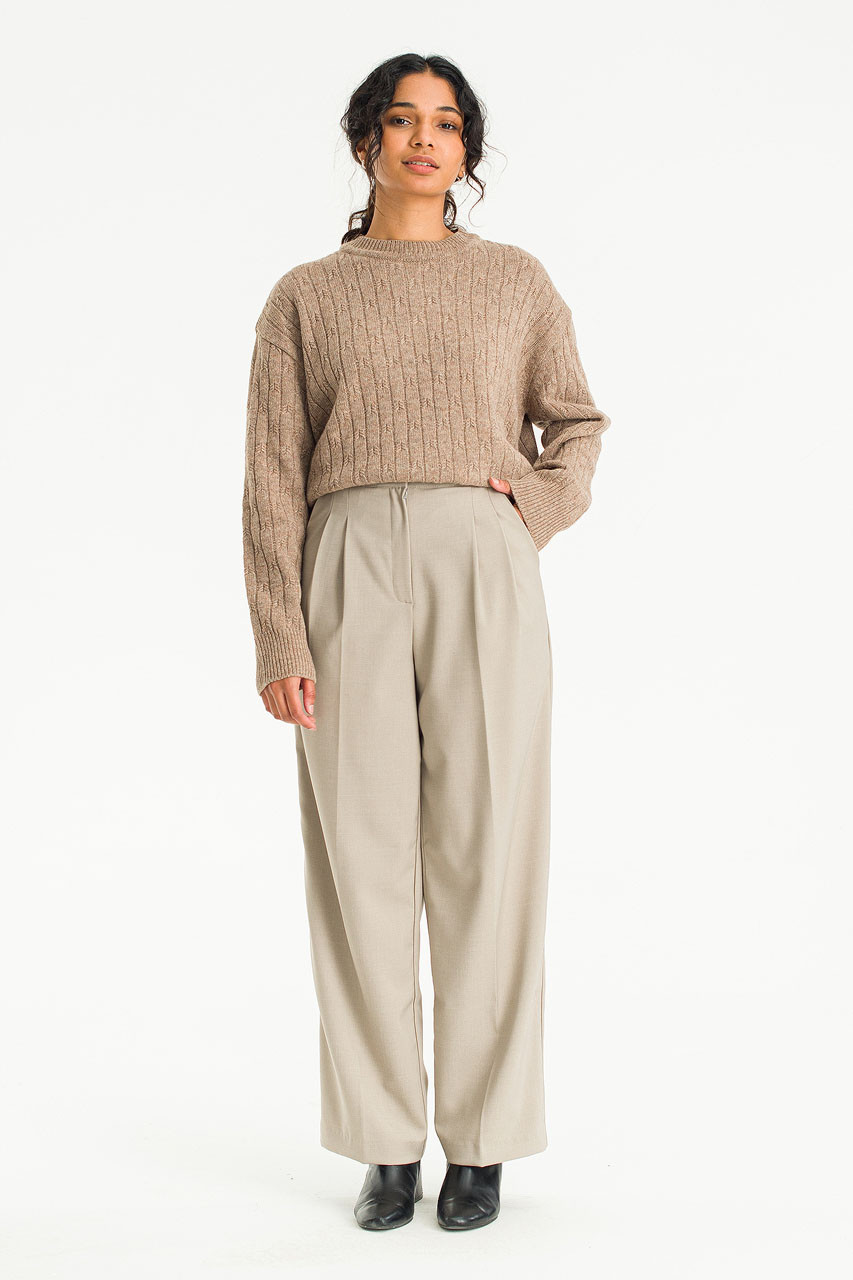 Gabriela Pintuck Trousers, Pebble