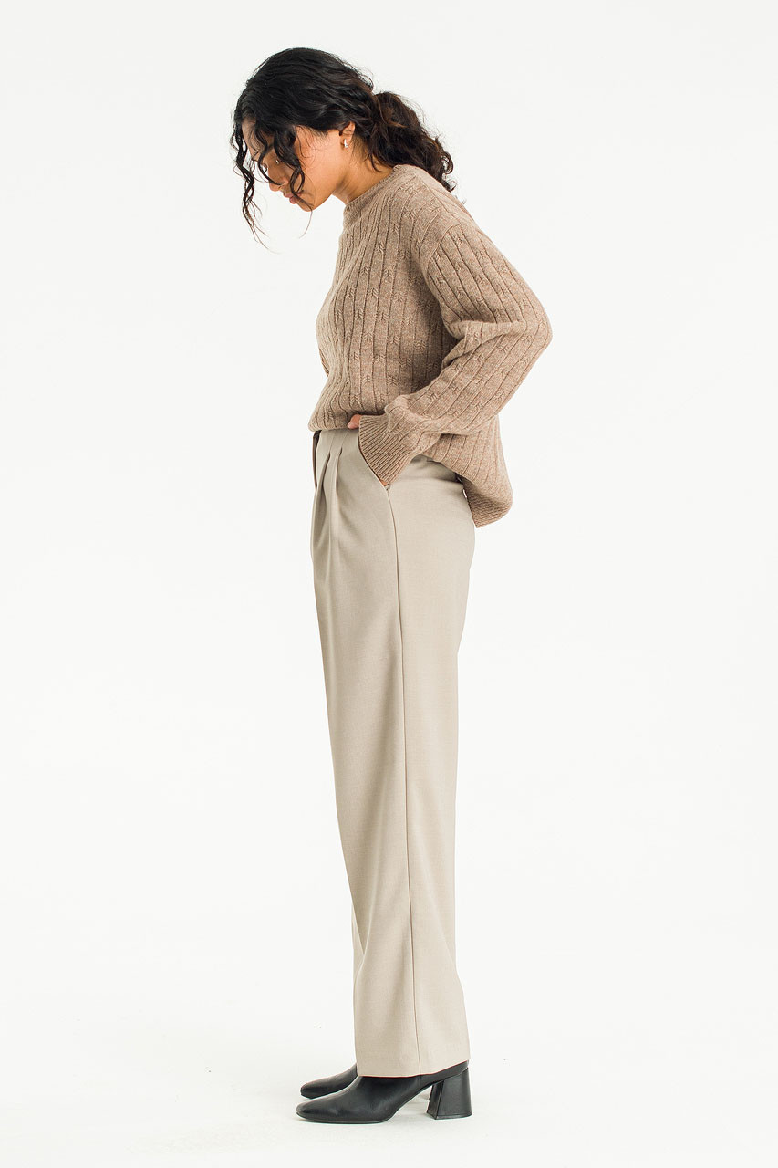 Gabriela Pintuck Trousers, Pebble