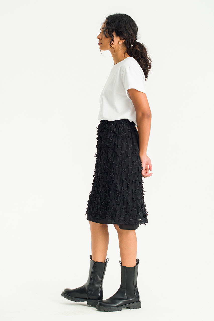 Kiara Cotton Lace Mini Skirt, Black