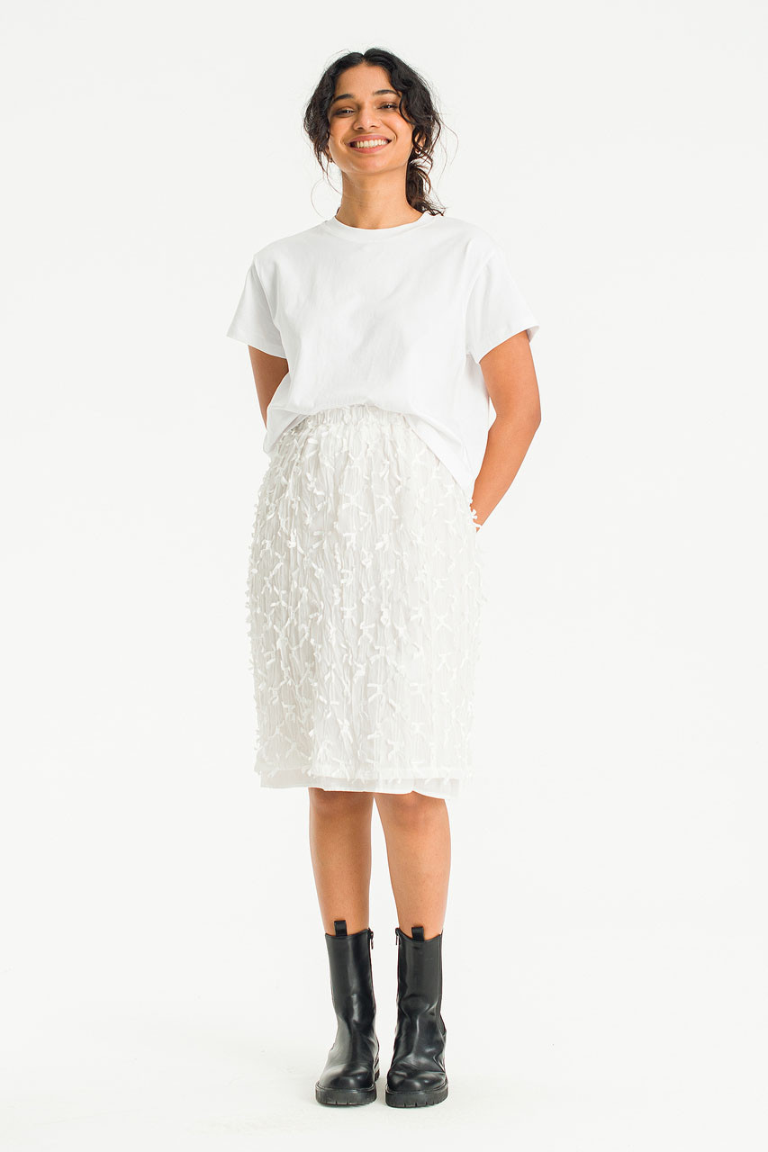 Kiara Cotton Lace Mini Skirt, Ivory