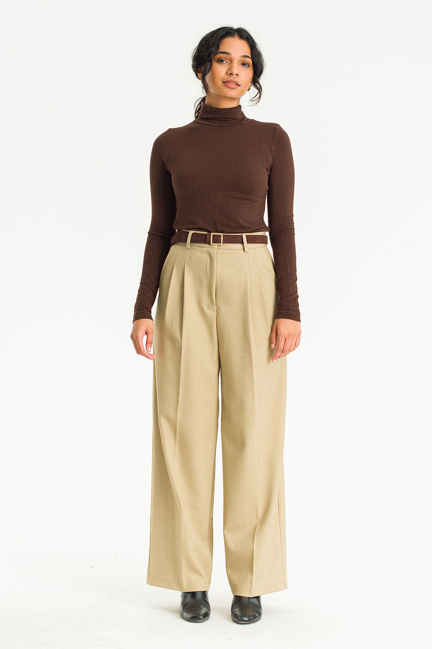 Rei High Waist Slacks, Beige