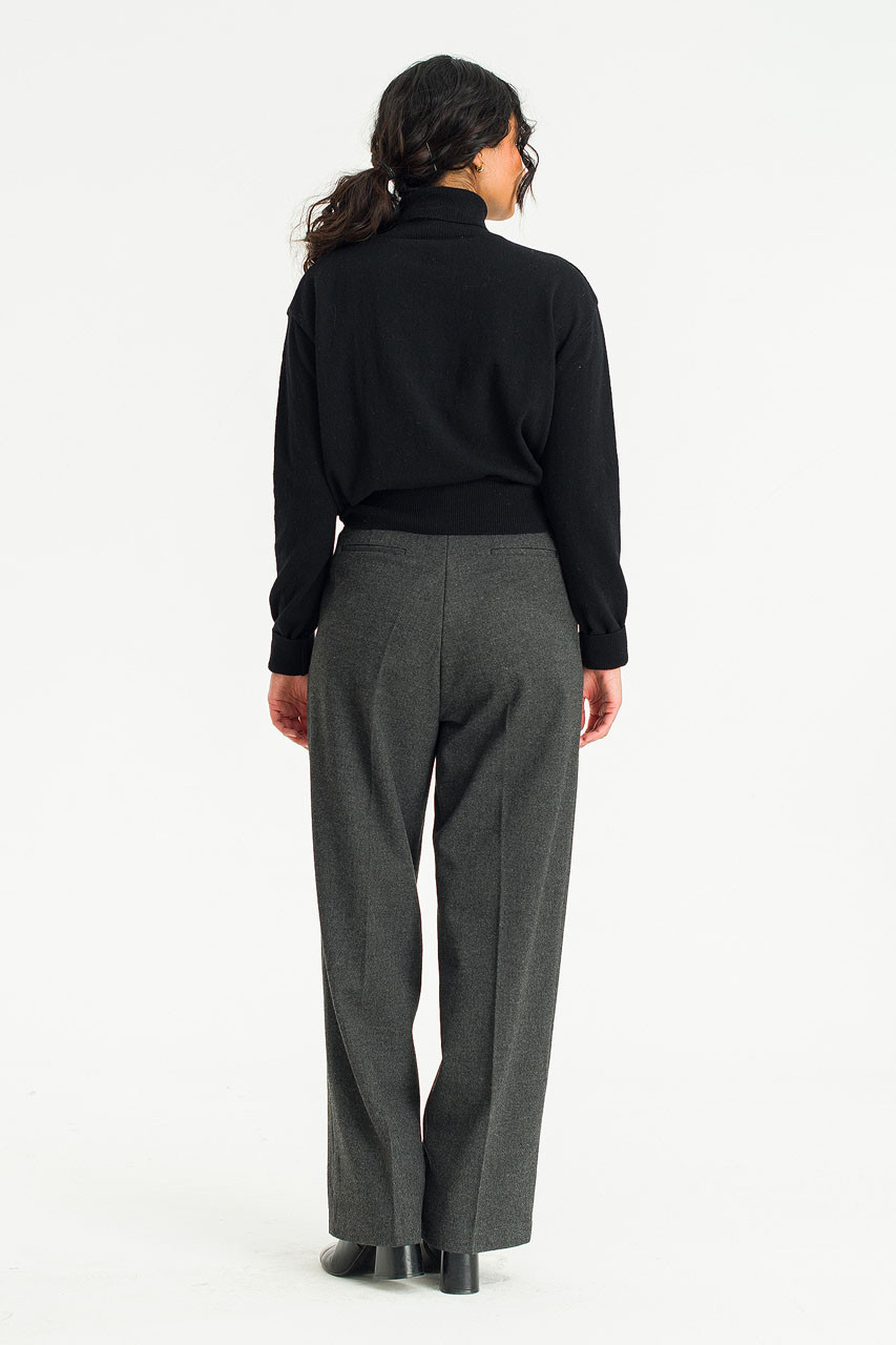 Aure Belted Slacks, Charcoal