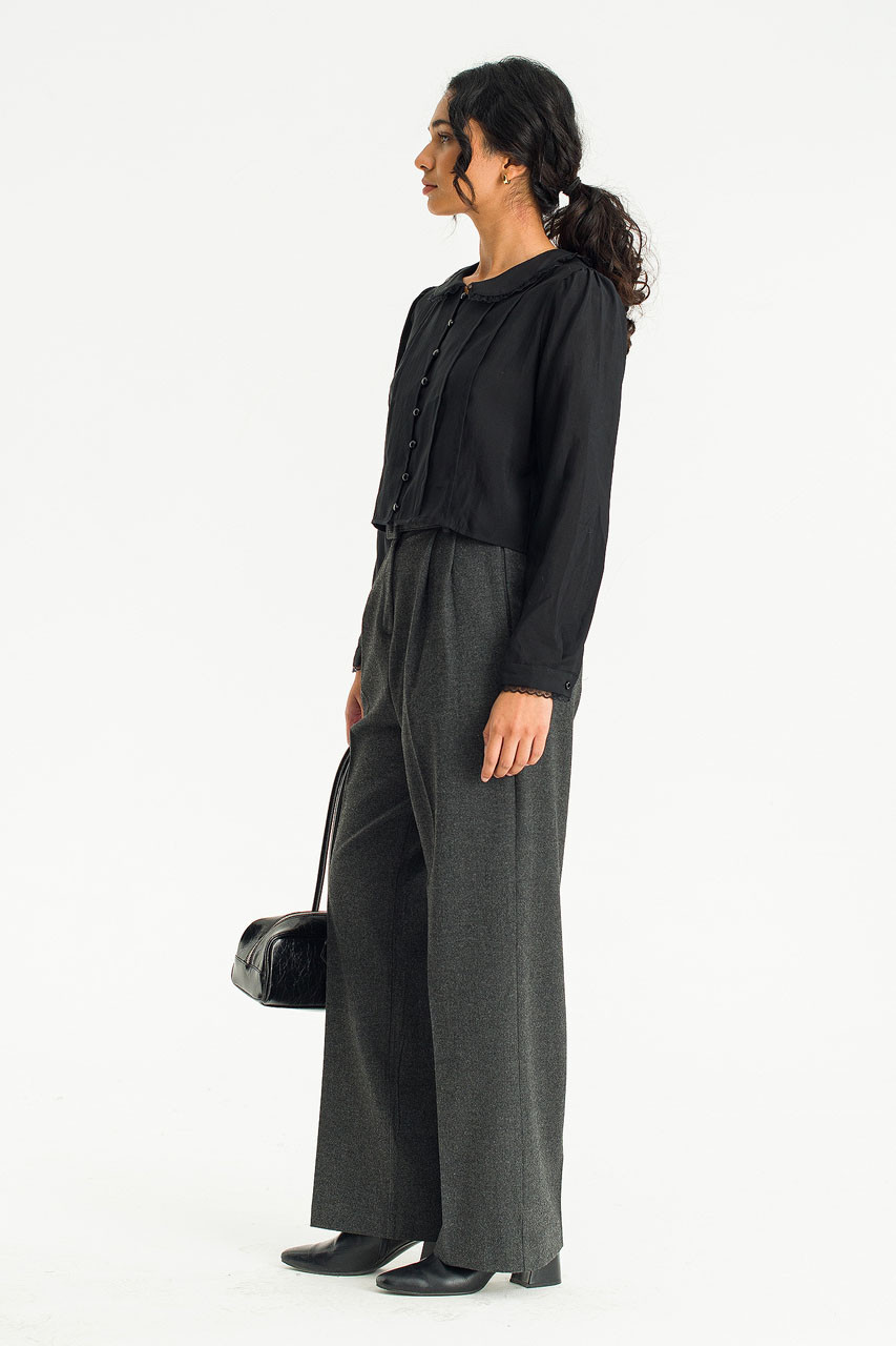 Elise Collar Blouse, Black